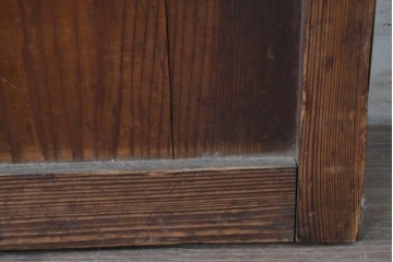 アンティーク建具　大正から昭和初期　大正ロマン　素朴な木味が魅力のガラス扉1枚　(R-086596)