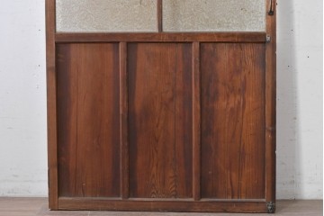 アンティーク建具　大正から昭和初期　大正ロマン　素朴な木味が魅力のガラス扉1枚　(R-086596)