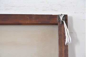 アンティーク建具　大正から昭和初期　大正ロマン　素朴な木味が魅力のガラス扉1枚　(R-086596)