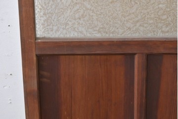 アンティーク建具　大正から昭和初期　大正ロマン　素朴な木味が魅力のガラス扉1枚　(R-086596)