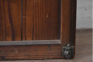 アンティーク建具　大正から昭和初期　大正ロマン　素朴な木味が魅力のガラス扉1枚　(R-086596)