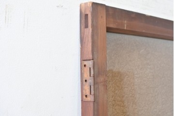 アンティーク建具　大正から昭和初期　大正ロマン　素朴な木味が魅力のガラス扉1枚　(R-086596)