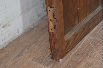 アンティーク建具　大正から昭和初期　大正ロマン　素朴な木味が魅力のガラス扉1枚　(R-086596)