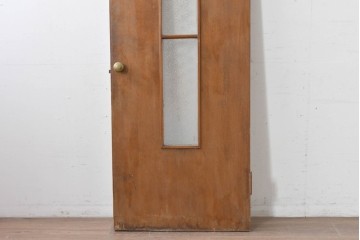ヴィンテージ建具　昭和中期　温もりある木味のシンプルなドア1枚　(R-086597)