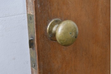 ヴィンテージ建具　昭和中期　温もりある木味のシンプルなドア1枚　(R-086597)