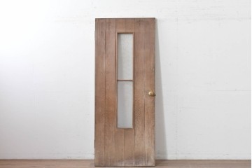 ヴィンテージ建具　昭和中期　温もりある木味のシンプルなドア1枚　(R-086597)