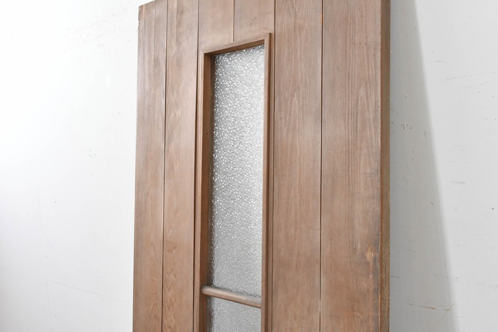 ヴィンテージ建具　昭和中期　温もりある木味のシンプルなドア1枚　(R-086597)