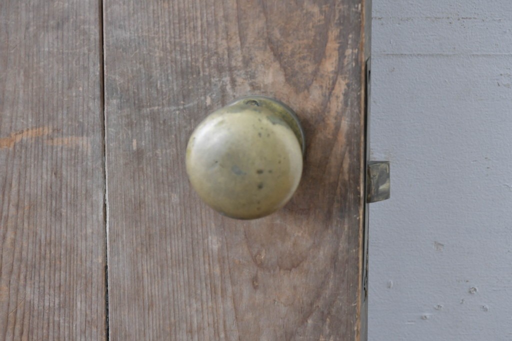 ヴィンテージ建具　昭和中期　温もりある木味のシンプルなドア1枚　(R-086597)