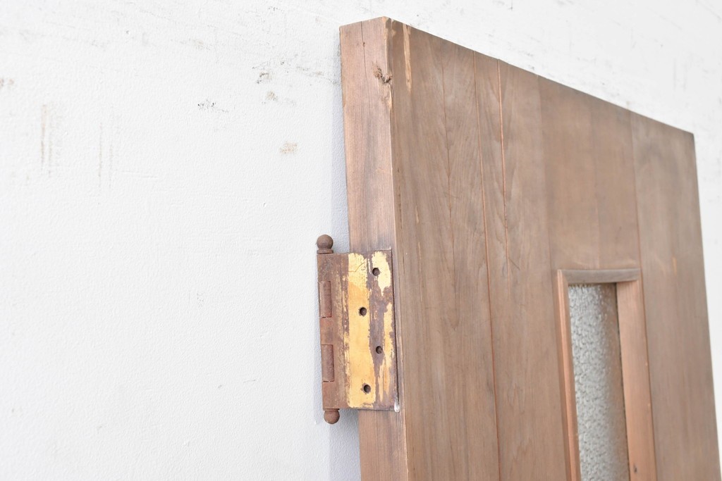 ヴィンテージ建具　昭和中期　温もりある木味のシンプルなドア1枚　(R-086597)