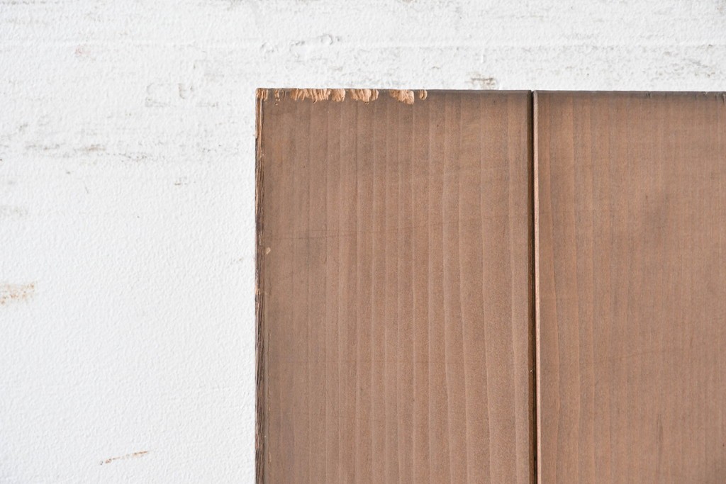 ヴィンテージ建具　昭和中期　ガラス入り　素朴な木味が魅力的な幅狭タイプのドア1枚　(R-086598)