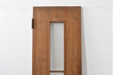ヴィンテージ建具　昭和中期　ガラス入り　素朴な木味が魅力的な幅狭タイプのドア1枚　(R-086598)