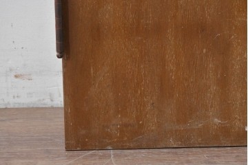 ヴィンテージ建具　昭和中期　ガラス入り　素朴な木味が魅力的な幅狭タイプのドア1枚　(R-086598)