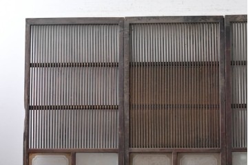 和製アンティーク　大正期から昭和初期　すっきりとした幅狭格子戸4枚セット　(R-086599)