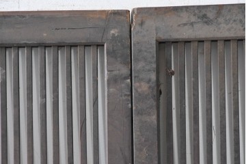 和製アンティーク　大正期から昭和初期　すっきりとした幅狭格子戸4枚セット　(R-086599)