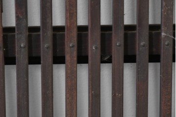 和製アンティーク　大正期から昭和初期　すっきりとした幅狭格子戸4枚セット　(R-086599)