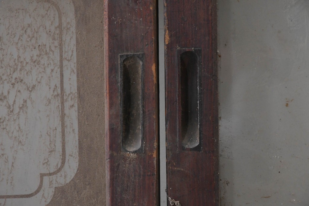 和製アンティーク　大正期から昭和初期　すっきりとした幅狭格子戸4枚セット　(R-086599)