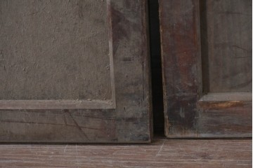 和製アンティーク　大正期から昭和初期　すっきりとした幅狭格子戸4枚セット　(R-086599)