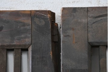 和製アンティーク　大正期から昭和初期　すっきりとした幅狭格子戸4枚セット　(R-086599)