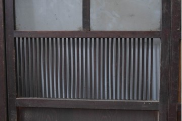 和製アンティーク　大正期から昭和初期　すっきりとした幅狭格子戸4枚セット　(R-086599)