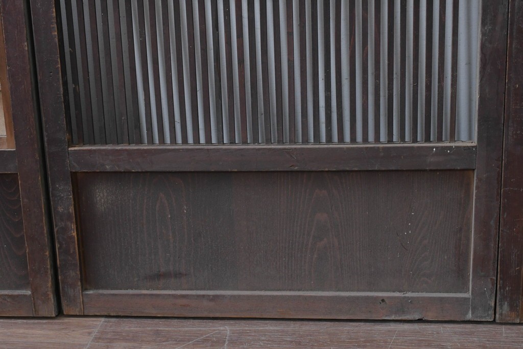 和製アンティーク　大正期から昭和初期　すっきりとした幅狭格子戸4枚セット　(R-086599)