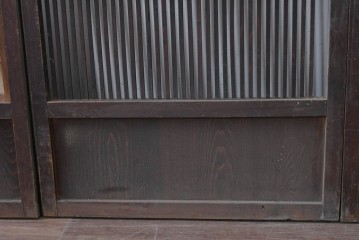 和製アンティーク　大正期から昭和初期　すっきりとした幅狭格子戸4枚セット　(R-086599)