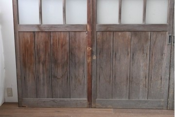 ヴィンテージ建具　昭和後期　背の高いガラス戸4枚セット　(R-086600)