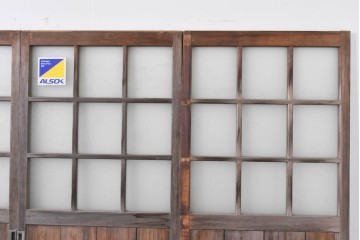ヴィンテージ建具　昭和後期　背の高いガラス戸4枚セット　(R-086600)
