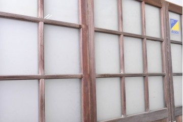 ヴィンテージ建具　昭和後期　背の高いガラス戸4枚セット　(R-086600)