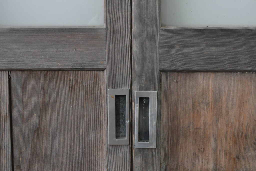 ヴィンテージ建具　昭和後期　背の高いガラス戸4枚セット　(R-086600)