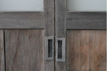 ヴィンテージ建具　昭和後期　背の高いガラス戸4枚セット　(R-086600)
