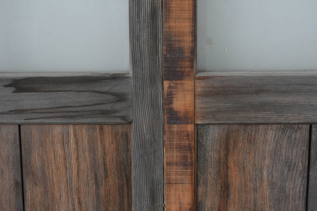 ヴィンテージ建具　昭和後期　背の高いガラス戸4枚セット　(R-086600)