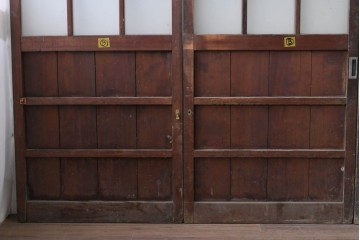 ヴィンテージ建具　昭和後期　背の高いガラス戸4枚セット　(R-086600)