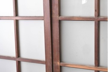 ヴィンテージ建具　昭和後期　背の高いガラス戸4枚セット　(R-086600)
