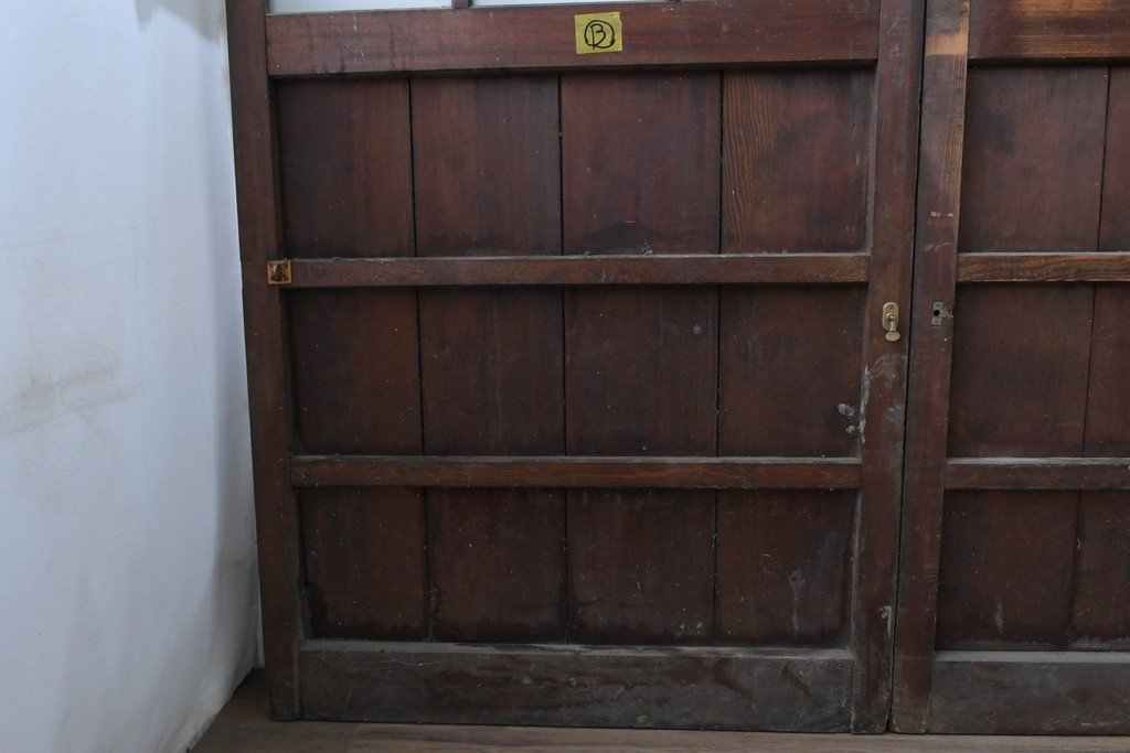 ヴィンテージ建具　昭和後期　背の高いガラス戸4枚セット　(R-086600)