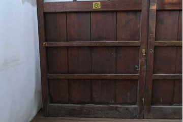 ヴィンテージ建具　昭和後期　背の高いガラス戸4枚セット　(R-086600)