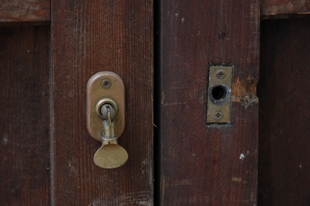 ヴィンテージ建具　昭和後期　背の高いガラス戸4枚セット　(R-086600)