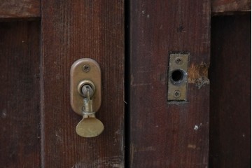 ヴィンテージ建具　昭和後期　背の高いガラス戸4枚セット　(R-086600)