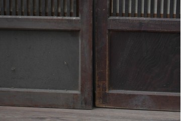 和製アンティーク　大正期から昭和初期　細やかな縦格子が美しい格子戸4枚セット　(R-086601)