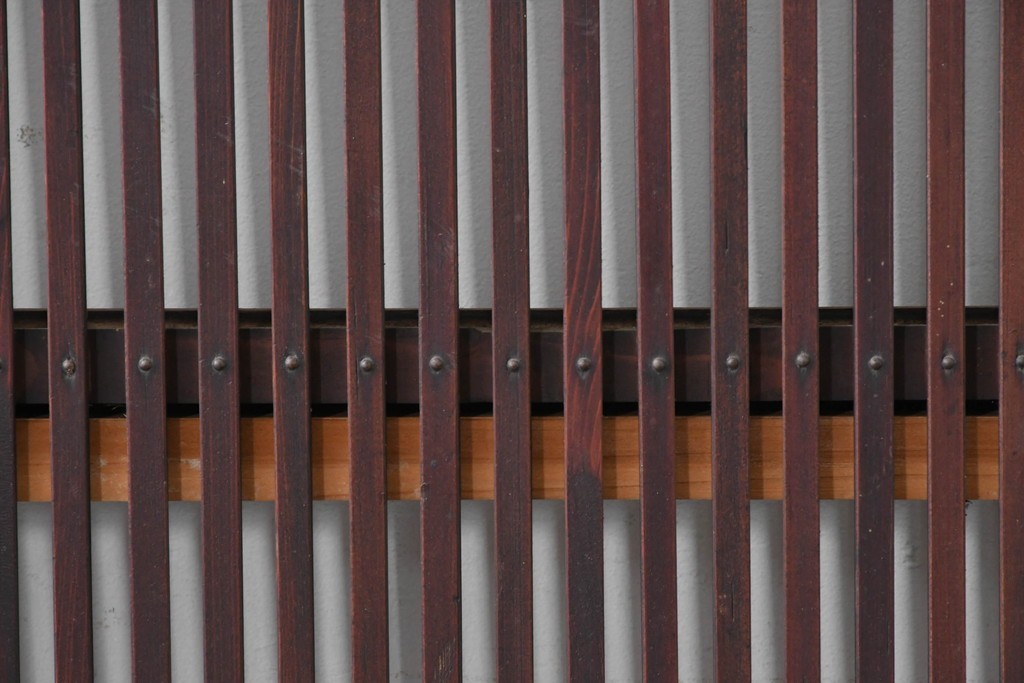 和製アンティーク　大正期から昭和初期　細やかな縦格子が美しい格子戸4枚セット　(R-086601)