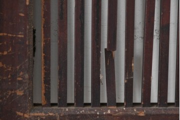 和製アンティーク　大正期から昭和初期　細やかな縦格子が美しい格子戸4枚セット　(R-086601)