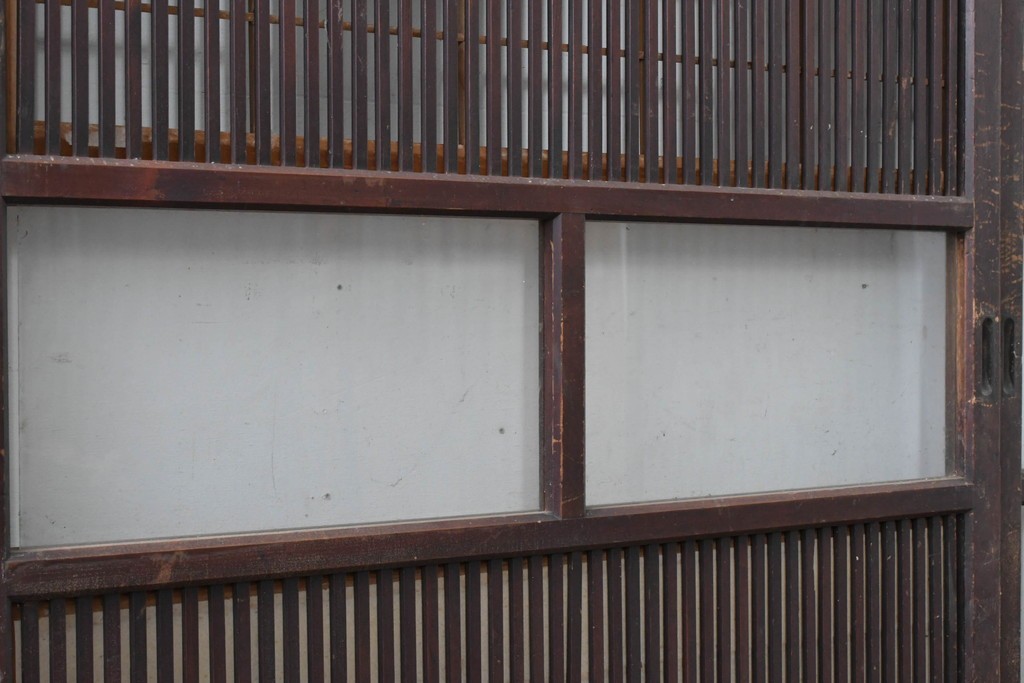 和製アンティーク　大正期から昭和初期　細やかな縦格子が美しい格子戸4枚セット　(R-086601)