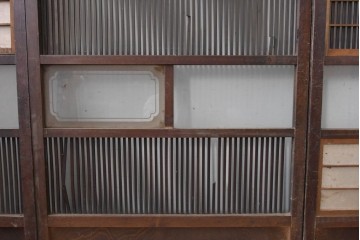 和製アンティーク　大正期から昭和初期　細やかな縦格子が美しい格子戸4枚セット　(R-086601)