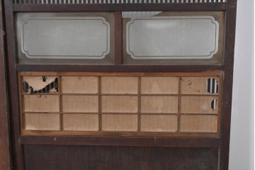和製アンティーク　大正期から昭和初期　細やかな縦格子が美しい格子戸4枚セット　(R-086601)