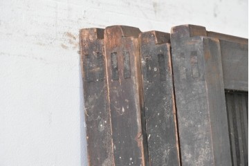 和製アンティーク　大正期から昭和初期　細やかな縦格子が美しい格子戸4枚セット　(R-086601)