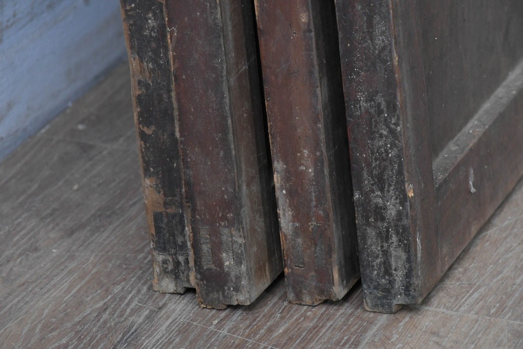 和製アンティーク　大正期から昭和初期　細やかな縦格子が美しい格子戸4枚セット　(R-086601)