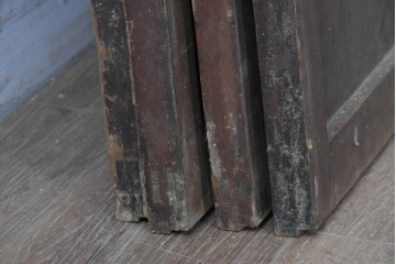 和製アンティーク　大正期から昭和初期　細やかな縦格子が美しい格子戸4枚セット　(R-086601)