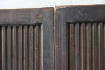 和製アンティーク　大正期から昭和初期　細やかな縦格子が美しい格子戸4枚セット　(R-086602)