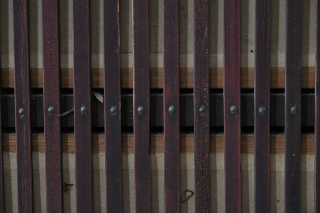 和製アンティーク　大正期から昭和初期　細やかな縦格子が美しい格子戸4枚セット　(R-086602)