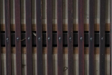 和製アンティーク　大正期から昭和初期　細やかな縦格子が美しい格子戸4枚セット　(R-086602)