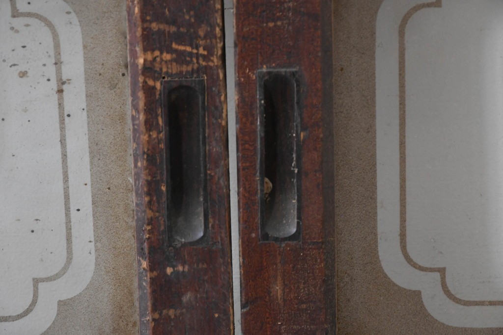 和製アンティーク　大正期から昭和初期　細やかな縦格子が美しい格子戸4枚セット　(R-086602)